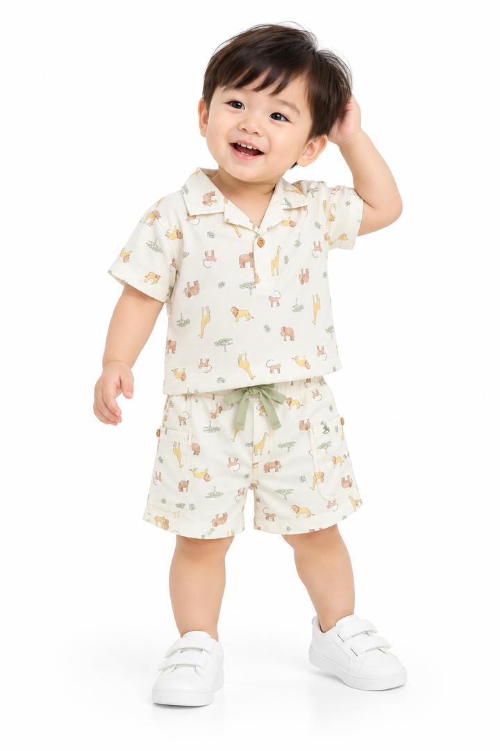 Baby Boy White Bermuda W/Drawstring (3250493WB)