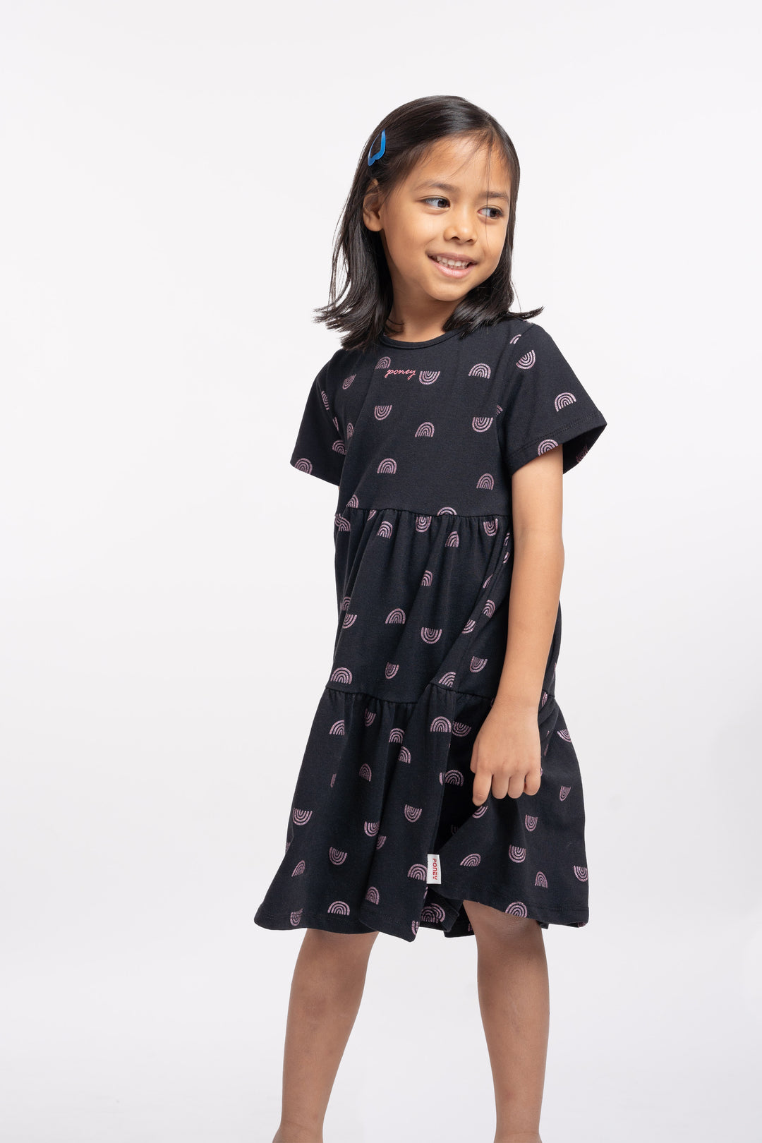 Poney Girls Patterned Short Sleeve Dress 2240451