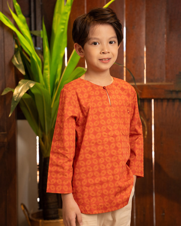 Poney Boys Orange Kurma Short Sleeve Shirt