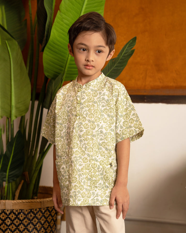 Poney Boys Green Ixora Short Sleeve Shirt