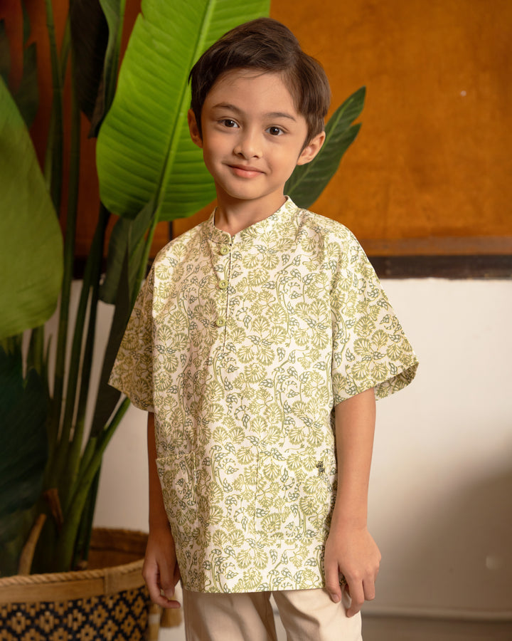 Poney Boys Green Ixora Short Sleeve Shirt