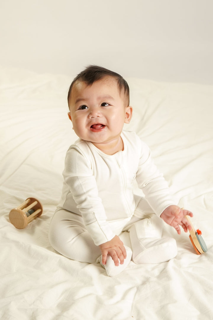 Baby Poney Boys White You Are My Universe Sleepsuit