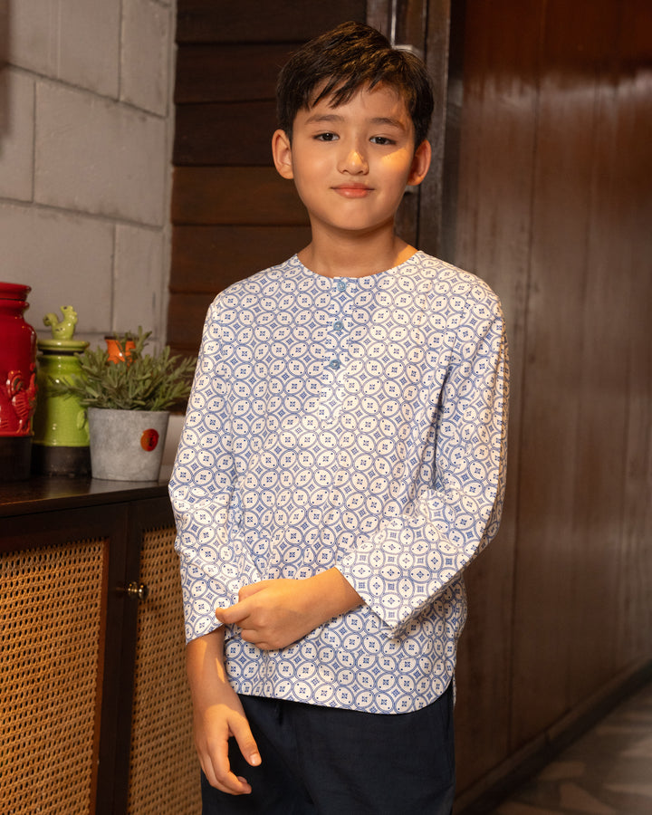 Poney Boys White Kurma Short Sleeve Shirt