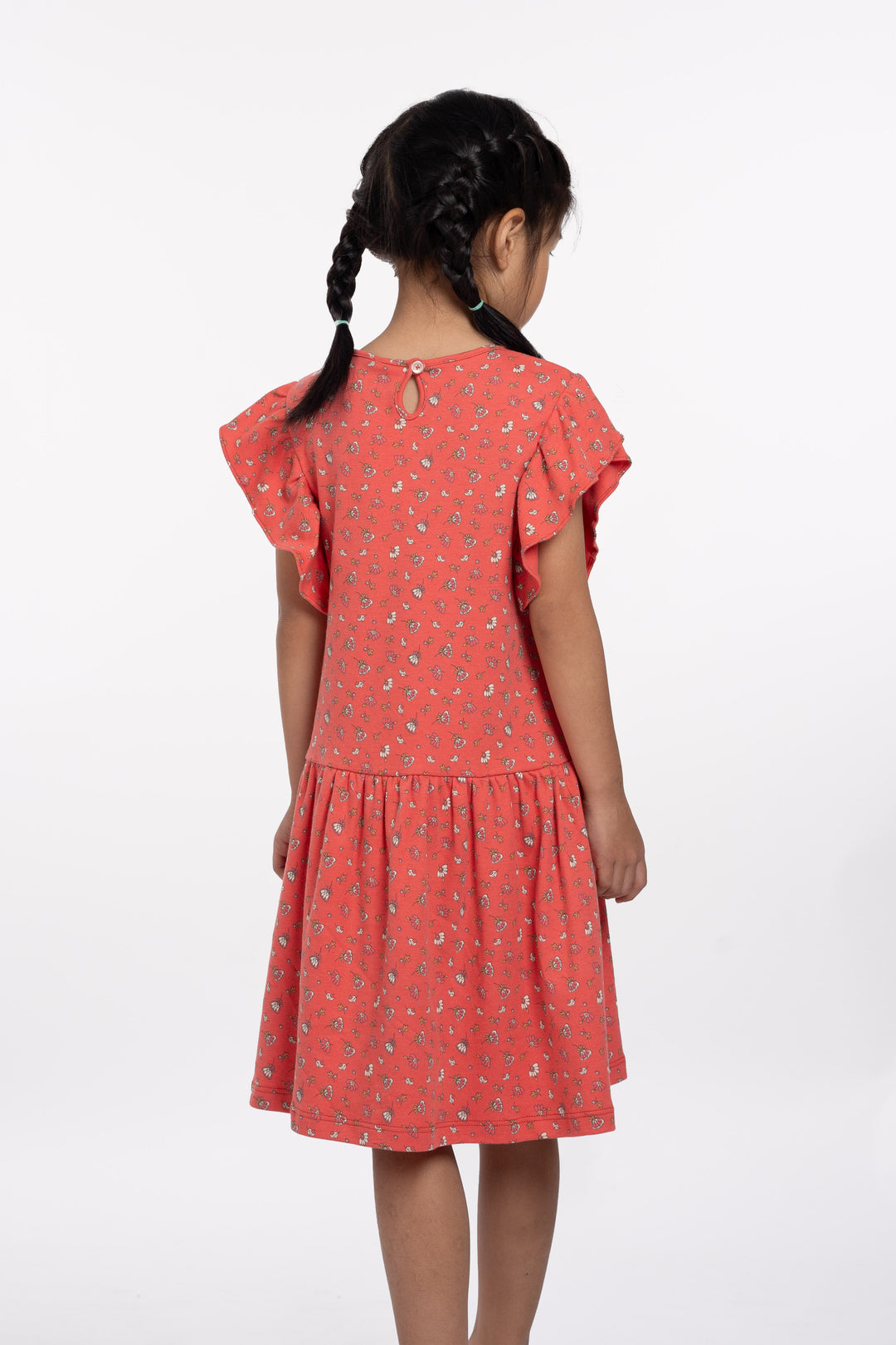 Poney Girls Patterned Ruffled Sleeve Dress 2240456