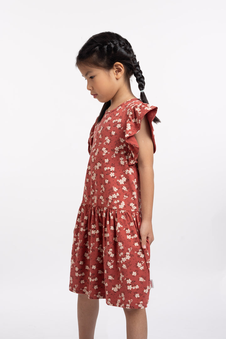 Poney Girls Patterned Ruffled Sleeve Dress 2240457