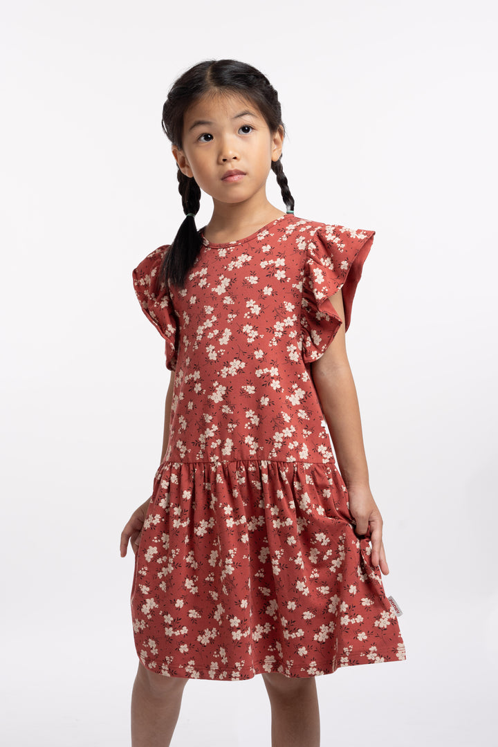 Poney Girls Patterned Ruffled Sleeve Dress 2240457