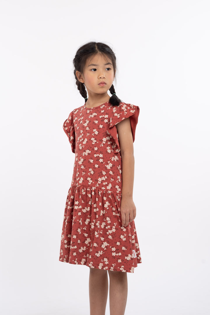 Poney Girls Patterned Ruffled Sleeve Dress 2240457