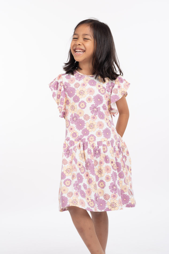 Poney Girls Patterned Ruffled Sleeve Dress 2240454