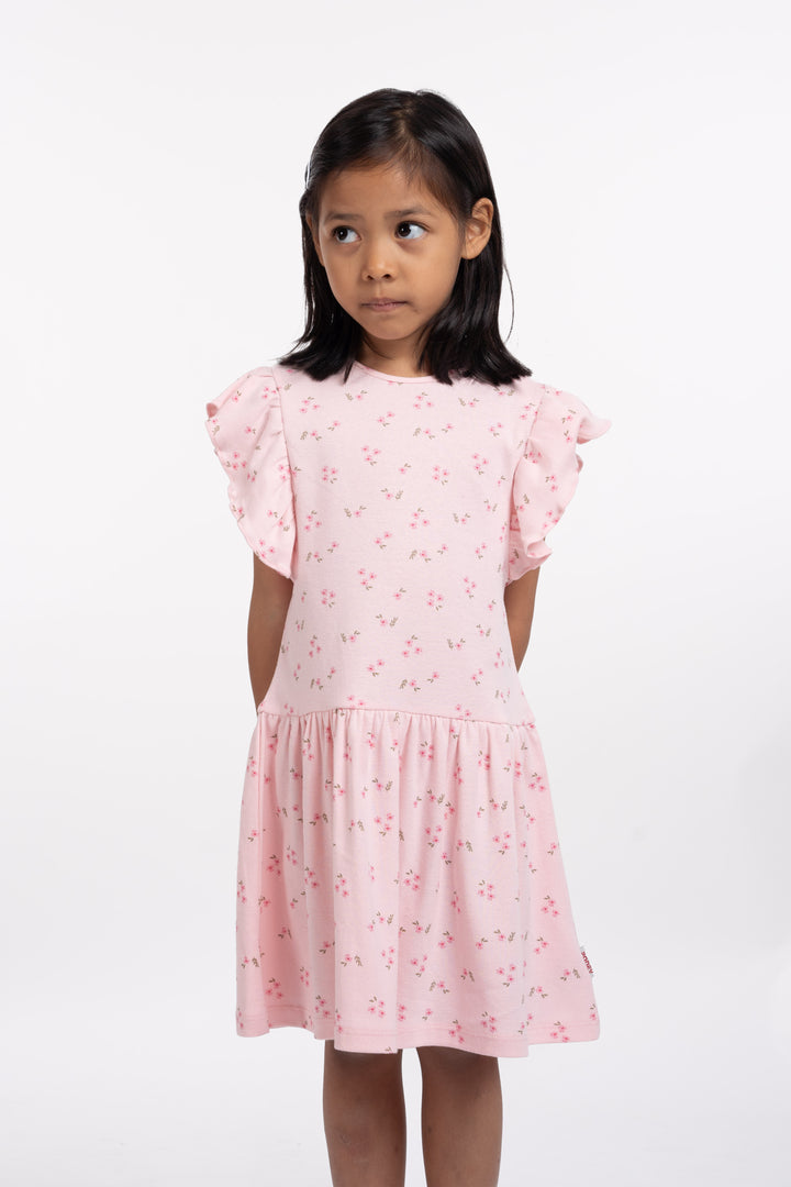 Poney Girls Patterned Ruffled Sleeve Dress 2240453