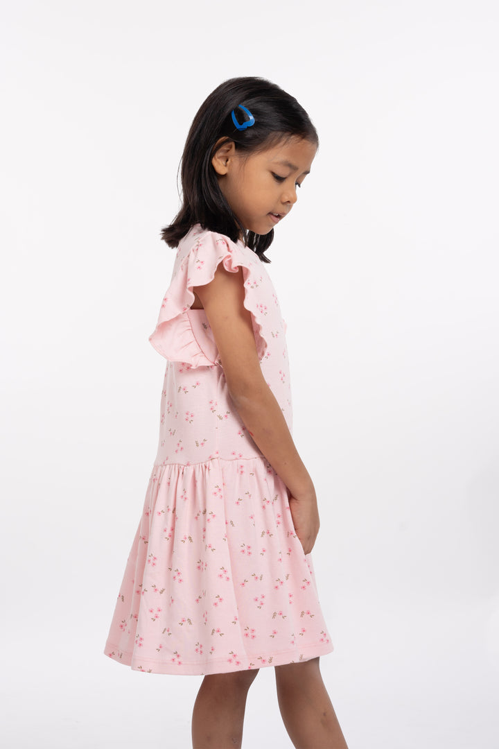 Poney Girls Patterned Ruffled Sleeve Dress 2240453