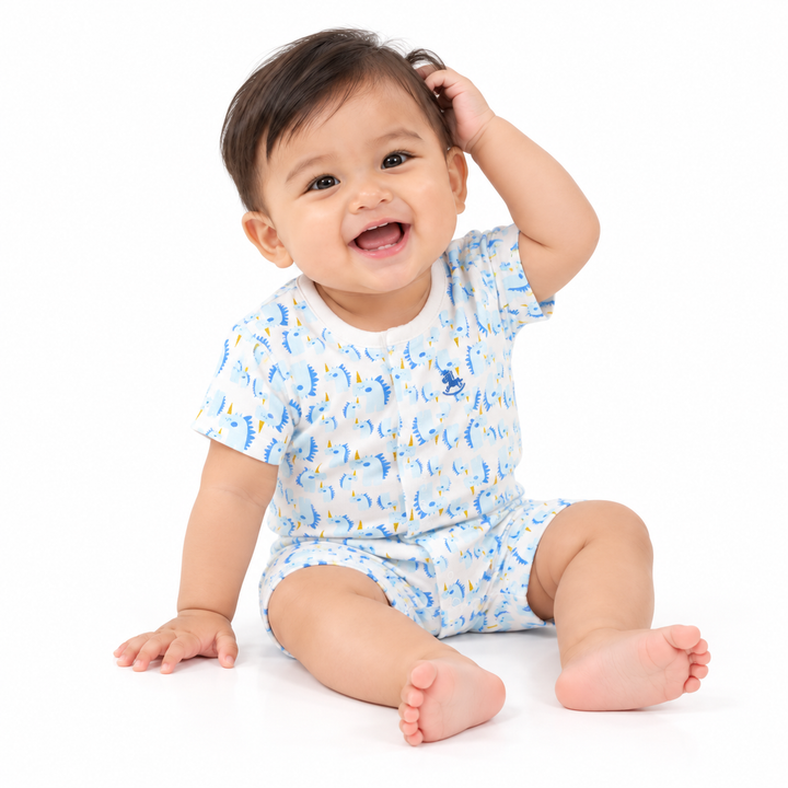 Poney Baby Boys Little Dreamer S/Sleeve Romper