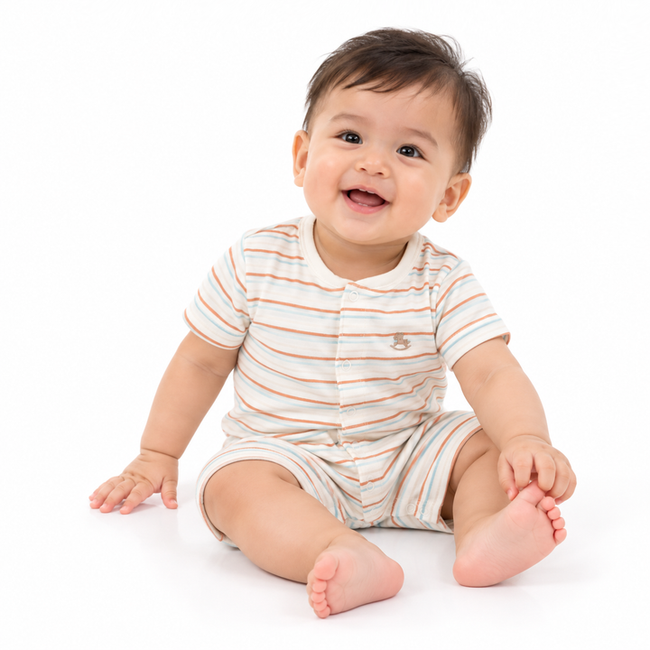 Playtime Stripes S/Sleeve Romper