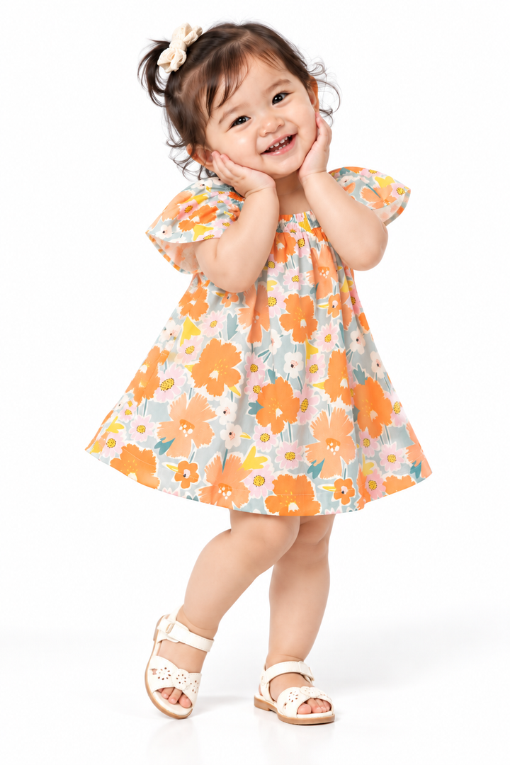Citrus Garden Short Sleeve Dress (2250785WB)