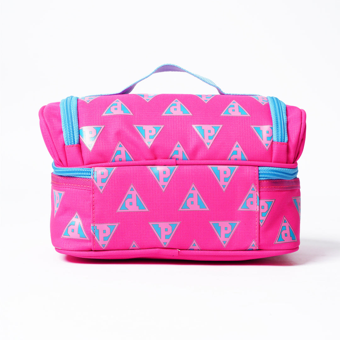 Poney Girls Pink Poney Logo Full Print Double Zipper Lunch Bag KG002