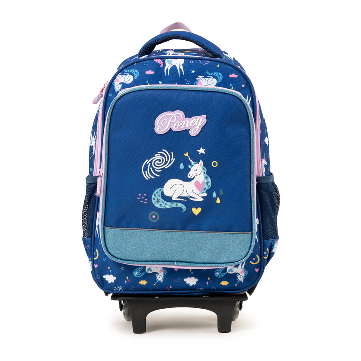Poney Girls Navy Dreamy Unicorn Trolley Bag KG049