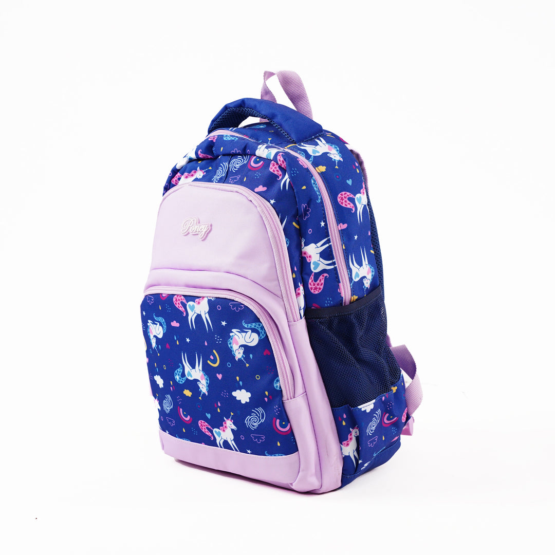 Poney Girls Navy Dreamy Unicorn 16" Backpack KG050