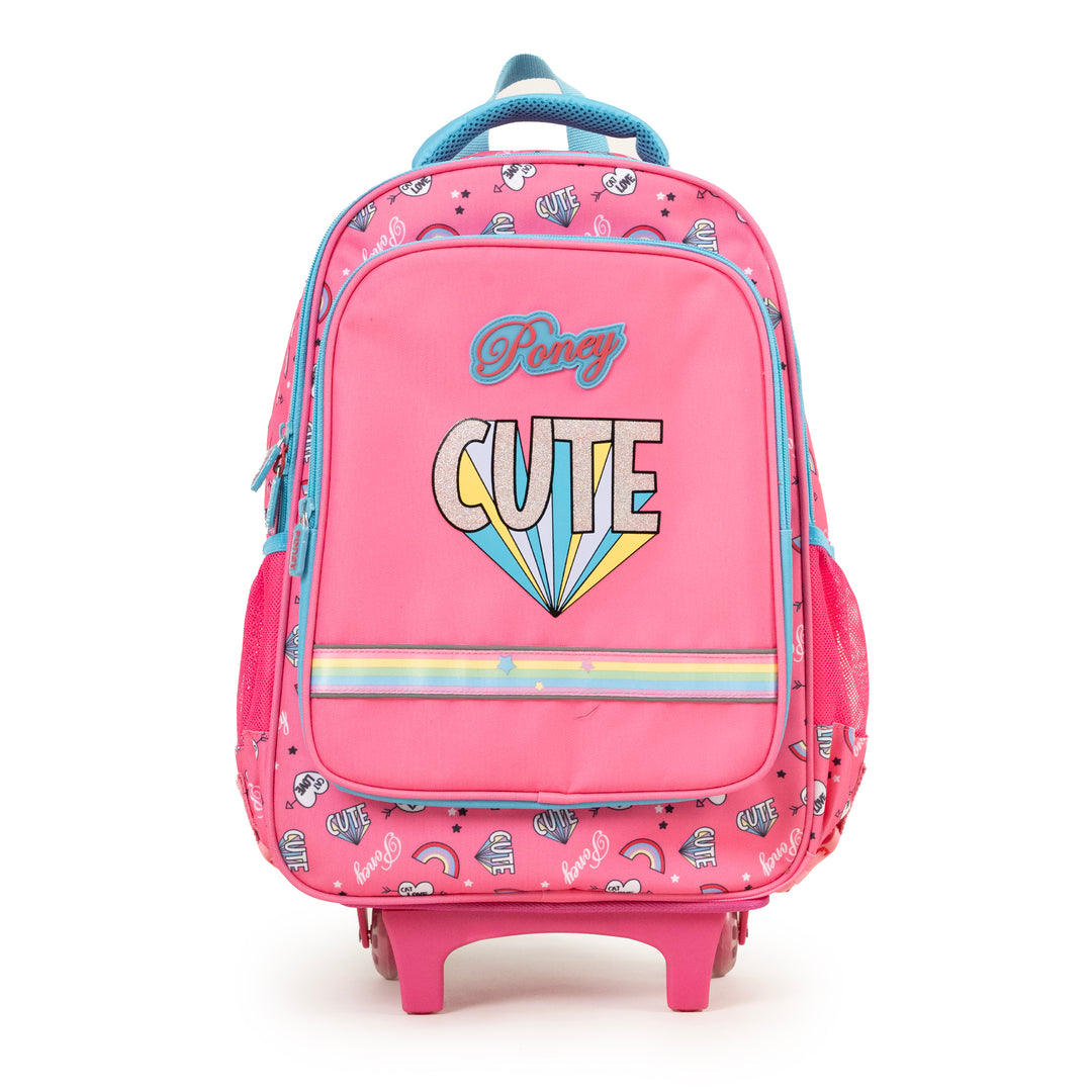 Poney Girls Pink Rainbow Cute Trolley Bag KG073
