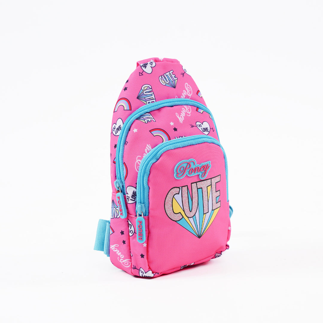 Poney Girls Pink Rainbow Cute Sling Bag KG078