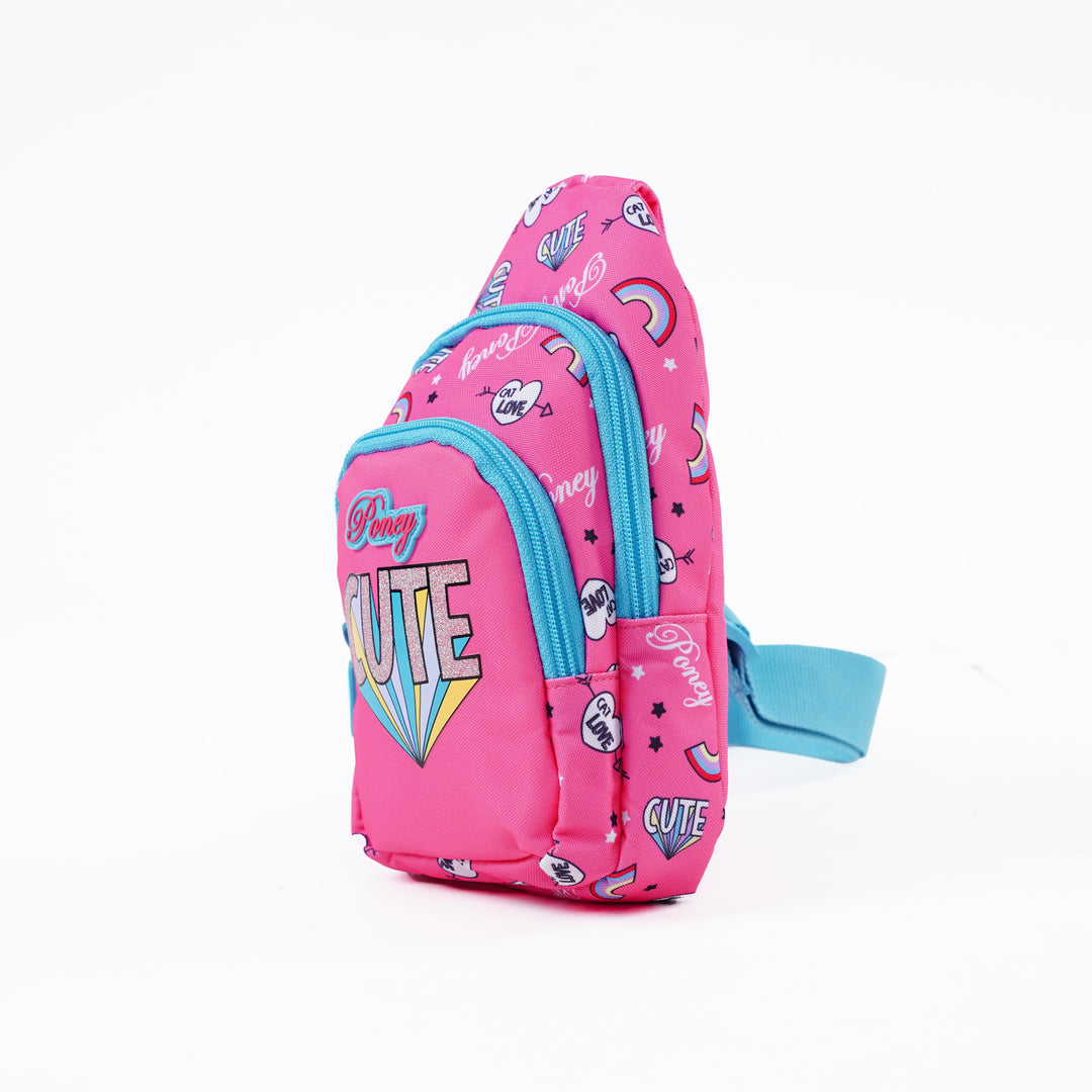 Poney Girls Pink Rainbow Cute Sling Bag KG078