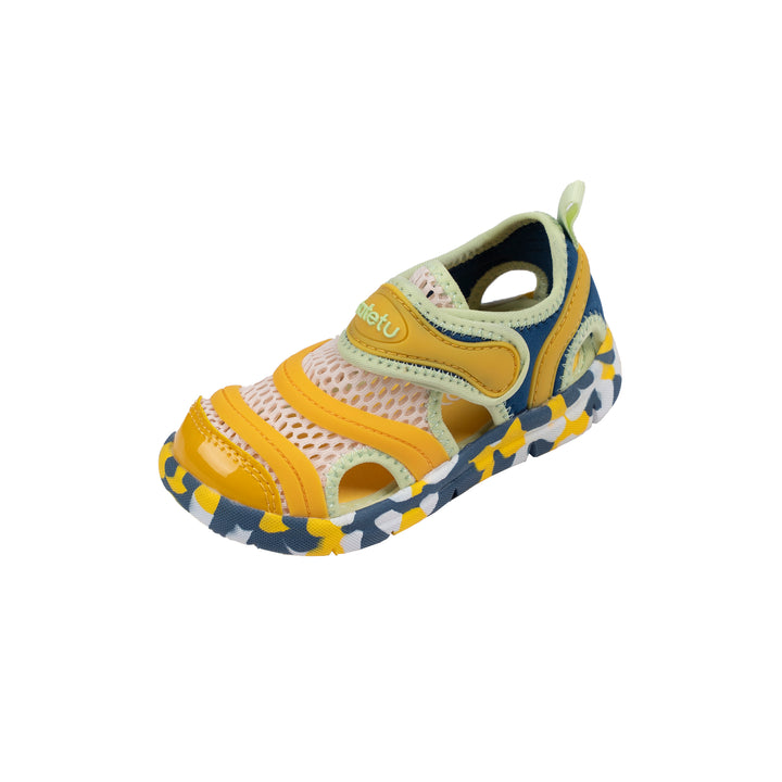 Katetu Crtartu Unisex Baby Yellow Breathable Mesh Microfiber Walking Shoes XBF3