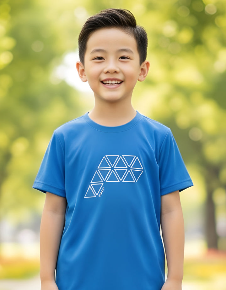 Light Blue Round Neck Short Sleeve Top