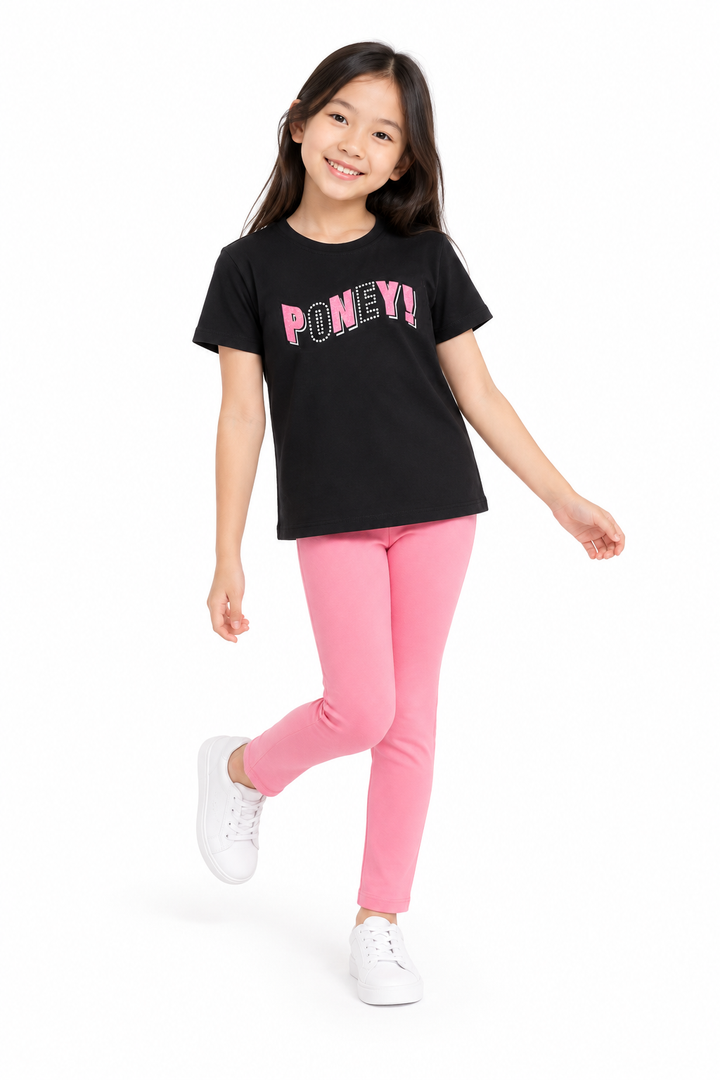 Poney Logo Wavy Short Sleeve Tee (Loose Fit)