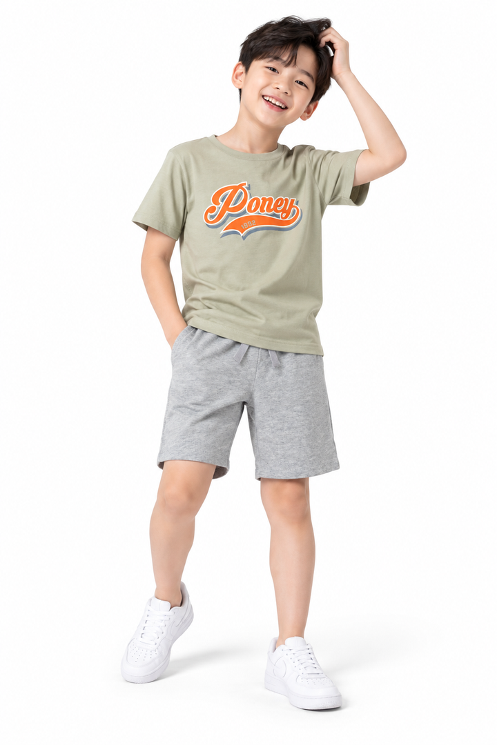 Poney Light Green Authentic Logo Short Sleeve Tee