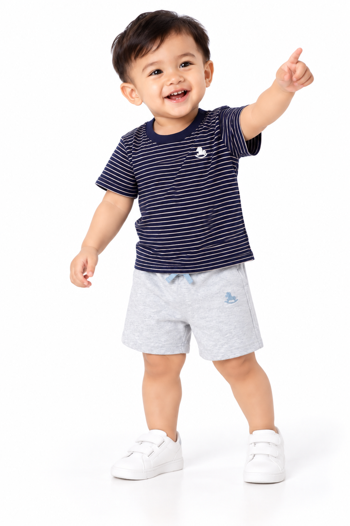 Baby Boy Urban Stripe Short Sleeve Tee