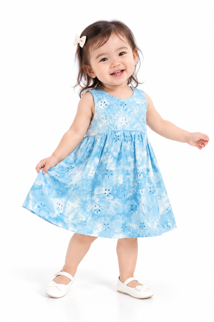 Dip-dye Broderie Sleeveless Dress (2250784WB)