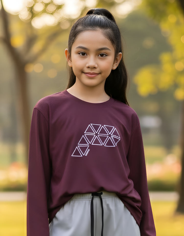 Purple Round Neck Long Sleeve Top