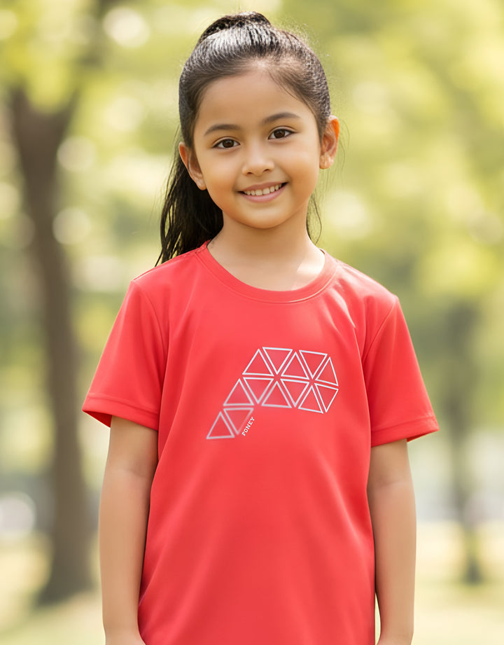 Red Round Neck Short Sleeve Top