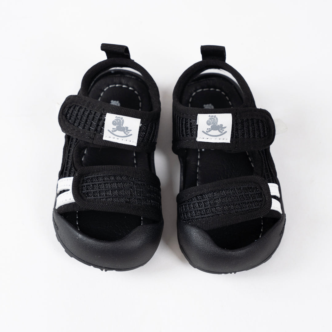 Poney Unisex Black Onyx Twin Straps Sandals