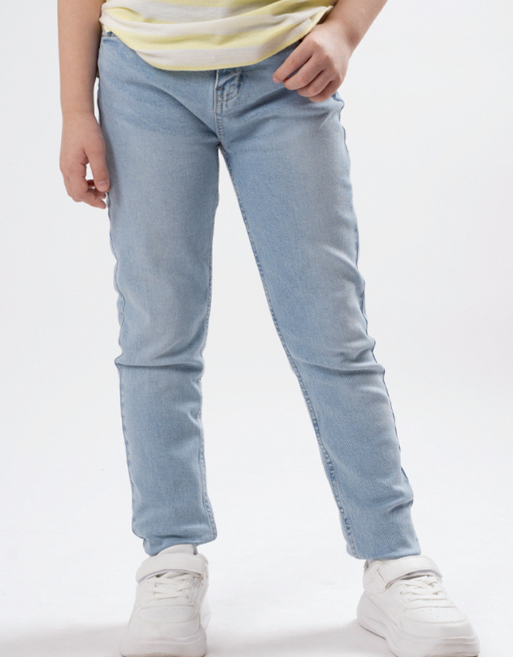 Poney Boys Light Blue Embroidered “P” Slim Fit Jeans