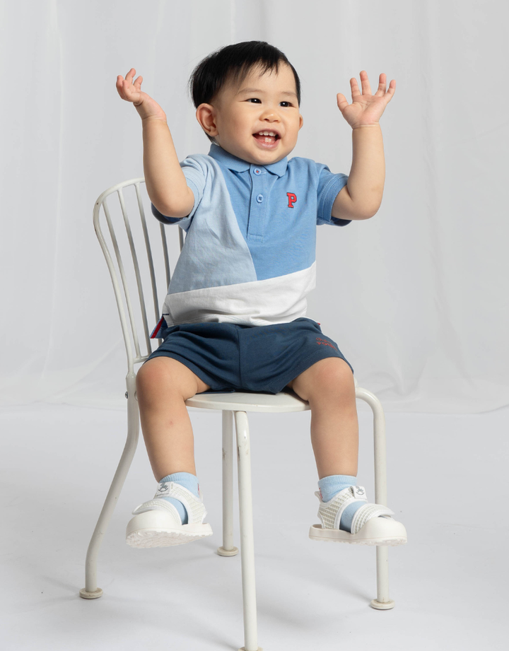 Cut & Sew Short Sleeve Polo & Bermuda Set