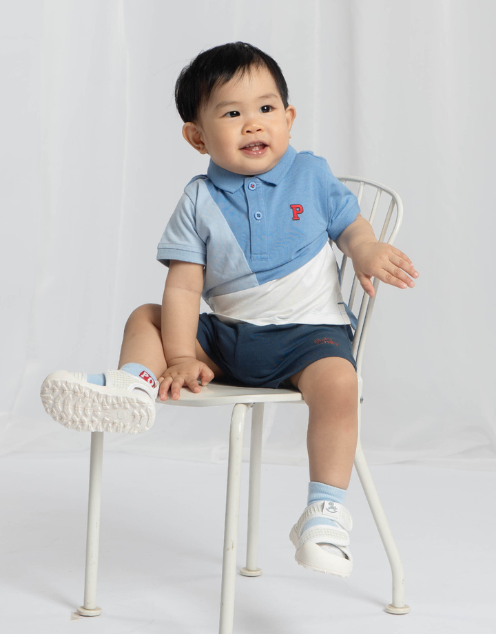 Cut & Sew Short Sleeve Polo & Bermuda Set