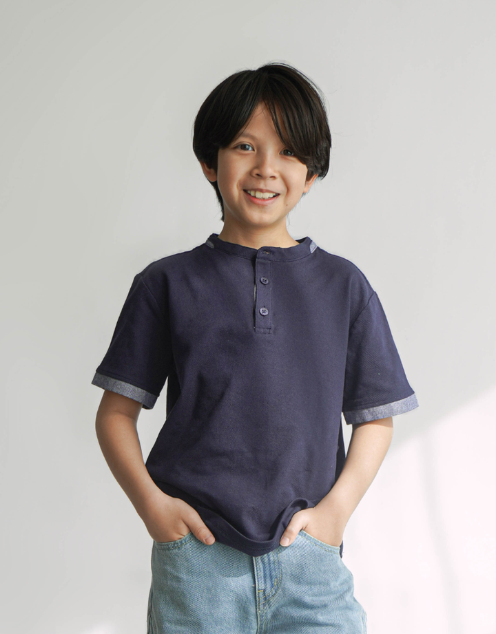 Henley Collar Shorts Sleeves Polo