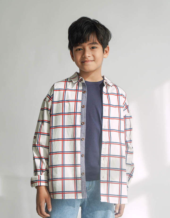 Oversized Checks Long Sleeves Shirts