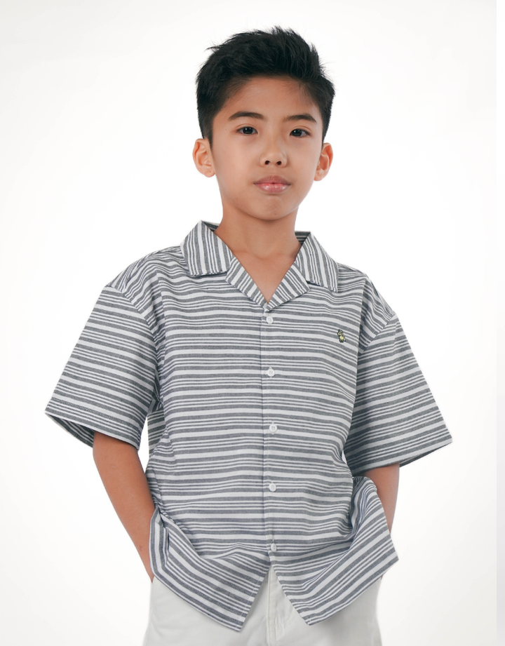 Coastal Stripe Loose Fit Short Sleeve Shirt