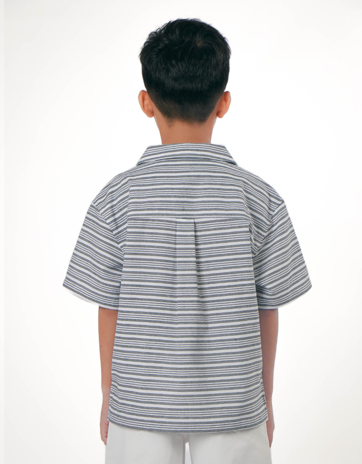 Coastal Stripe Loose Fit Short Sleeve Shirt