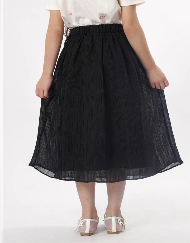Poney Calf-Length Sheer Skirt