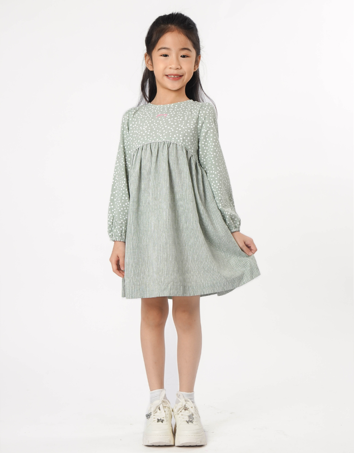 Poney Girls Green Forest Shade Sleeveless Dress