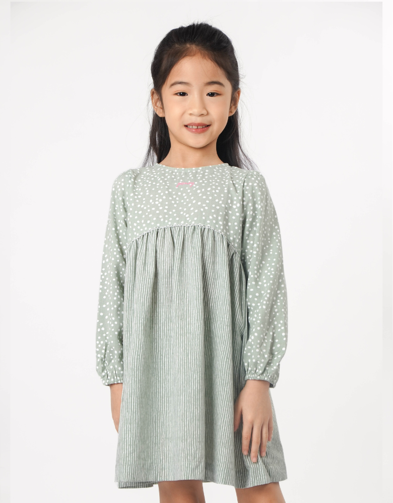 Poney Girls Green Forest Shade Sleeveless Dress