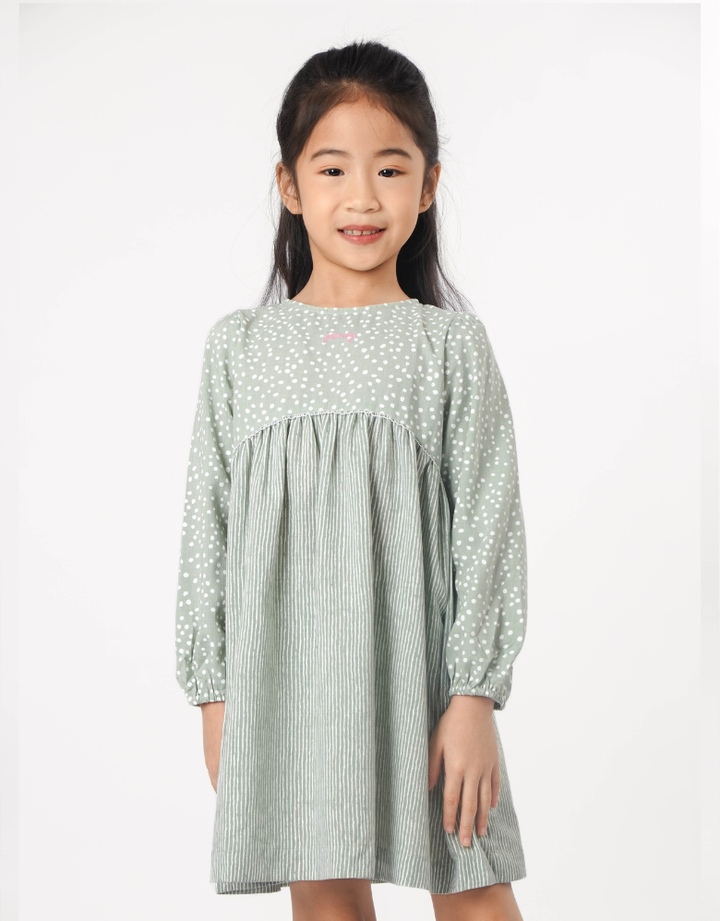 Poney Girls Green Forest Shade Sleeveless Dress