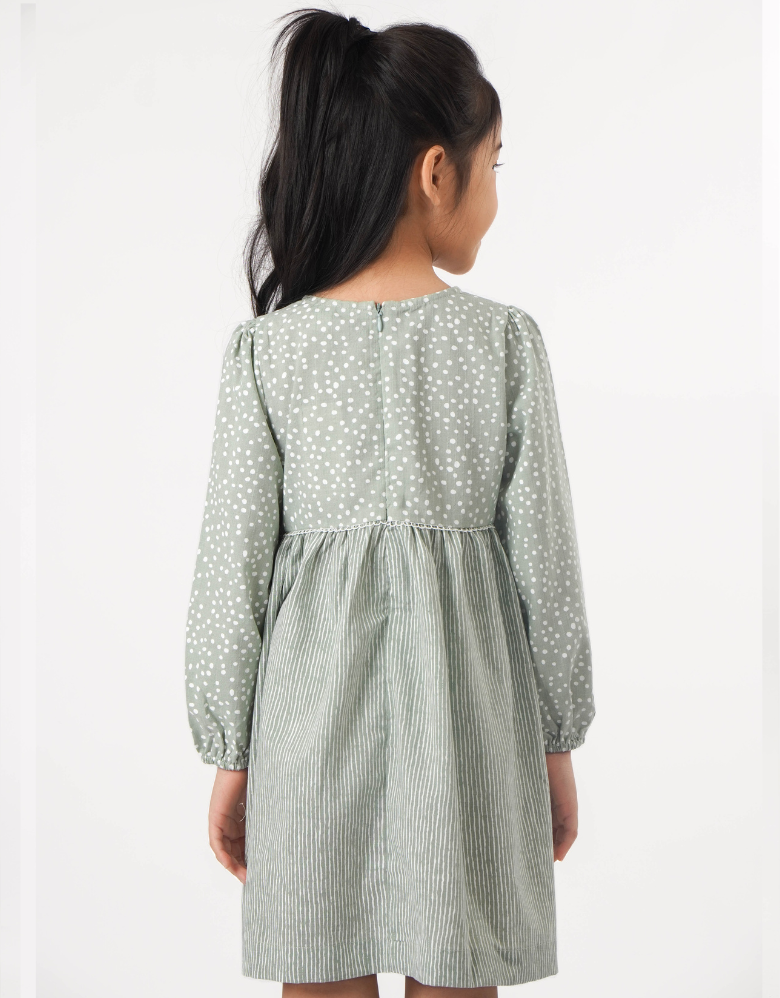 Poney Girls Green Forest Shade Sleeveless Dress