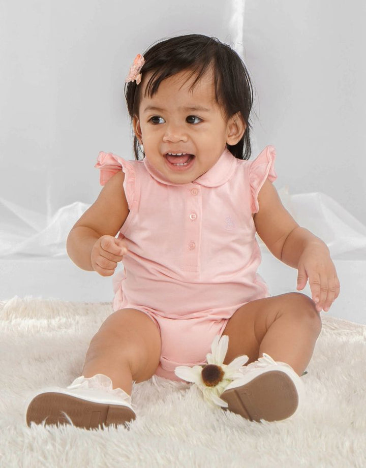 Ruffles Short Sleeve Polo Bodysuit