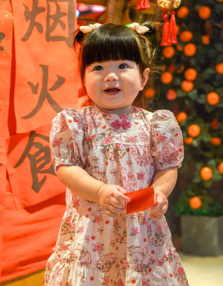 Baby Blush Charm Cheongsam Short Sleeve Dress