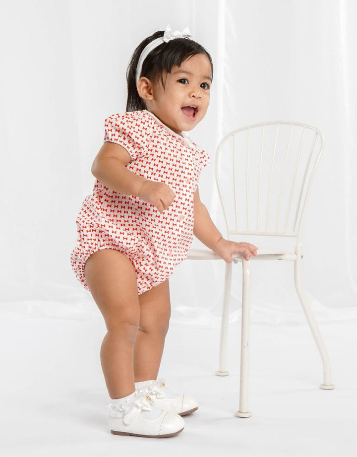 Bow Print Short Sleeve Bodysuit