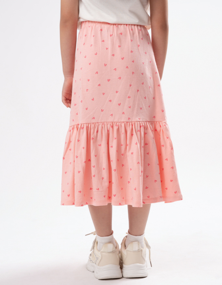 Poney Girls Pink Full Of Love Long Skirt