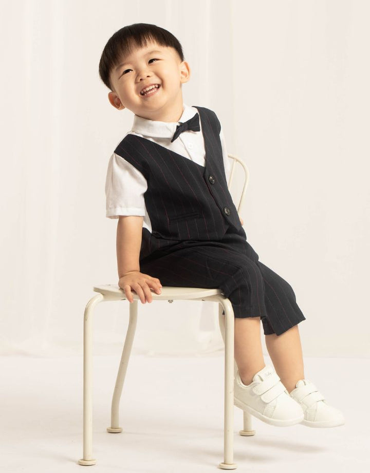 Poney Baby Boys Navy Classic Bodysuit With Vest