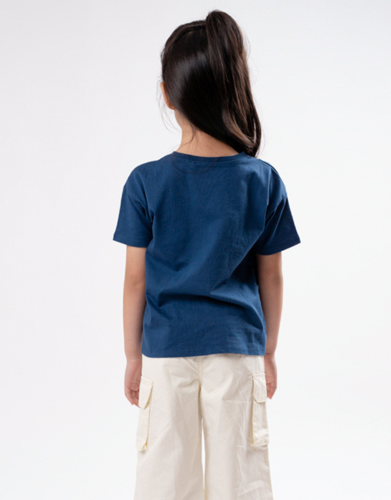 Poney Girls Girl Power Short Sleeve Navy Tee